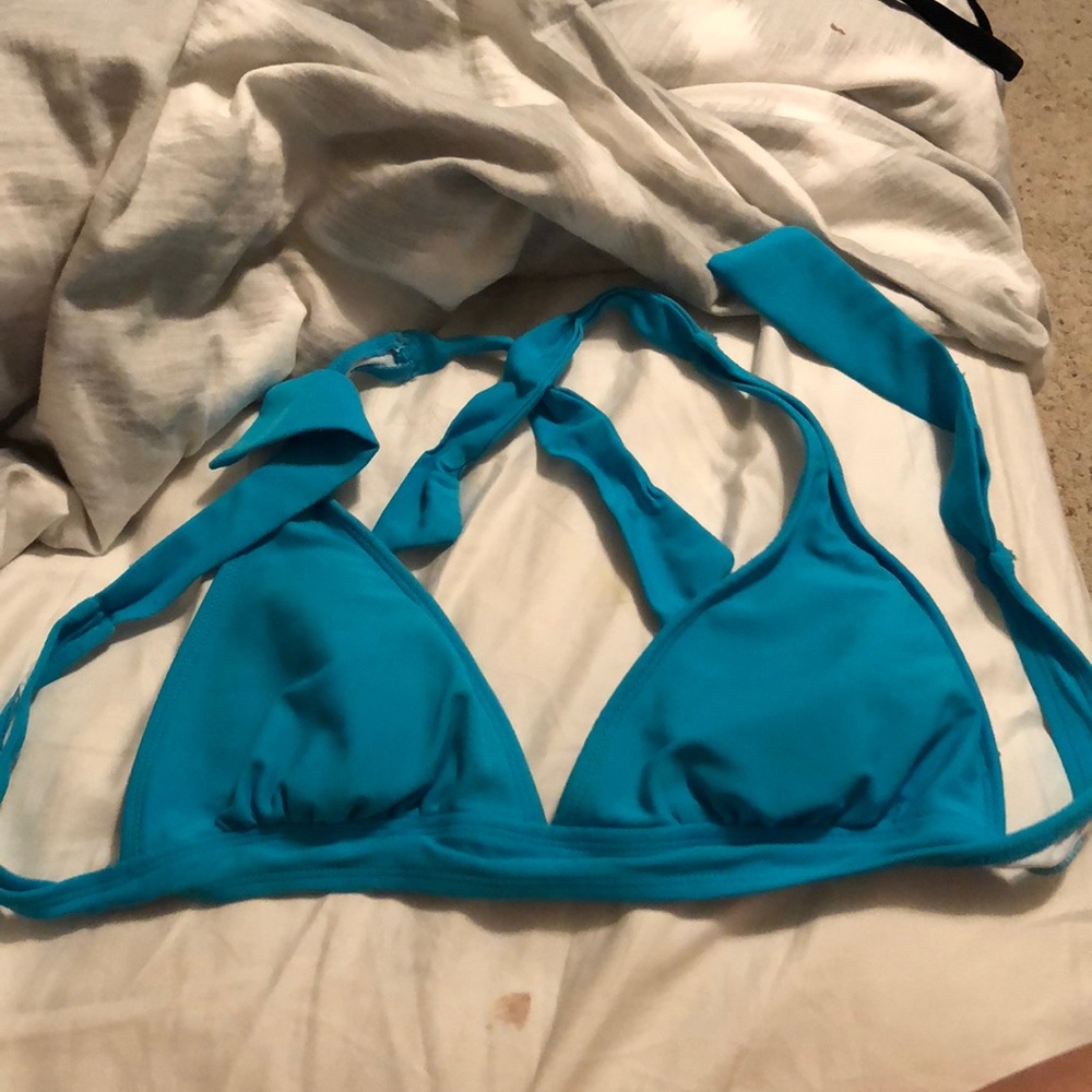 Blue bikini top